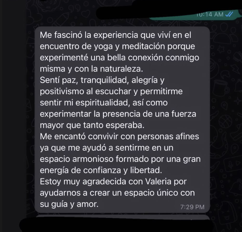 Testimonio yoga y meditación